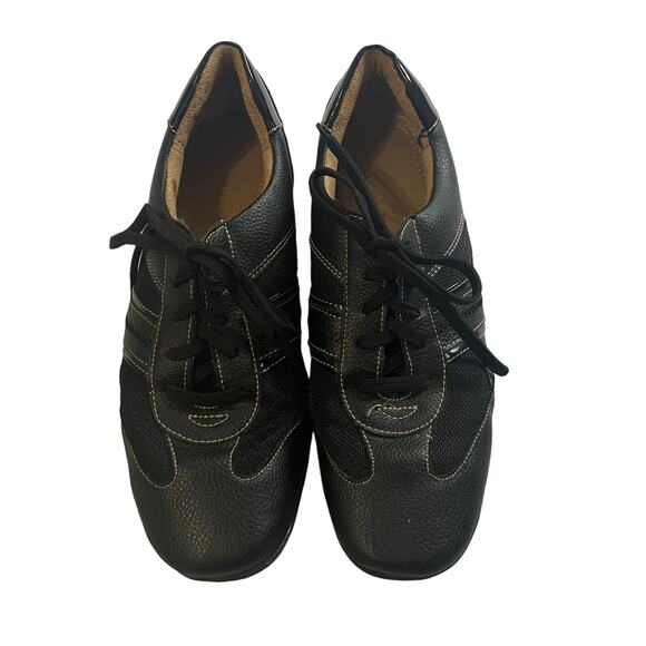 Naturalizer Black Leather Floret Lace Up Sneakers 9W - Picture 2 of 9